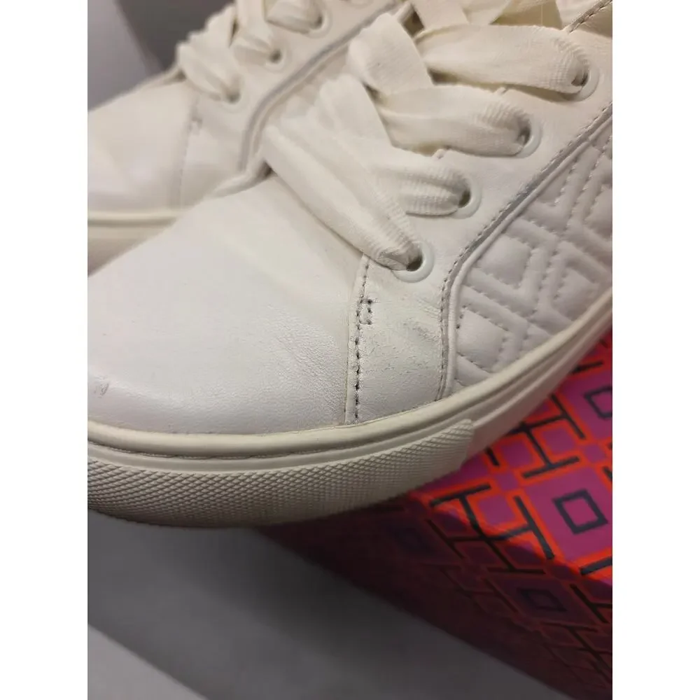 Tory Burch Marion Quilted Leather Sneakers in white Size 6.5M